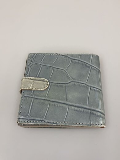 商品画像：クロコ型押し/2つ折り財布/レザー/BLU/無地/レディース// 2