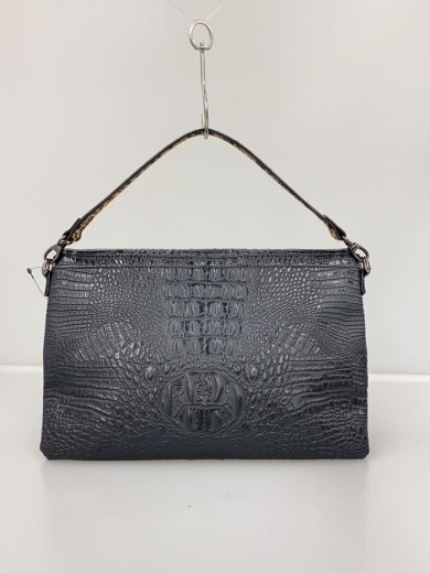 商品画像：クロコ型押し/セカンドバッグ/クラッチバッグ/レザー/BLK 3