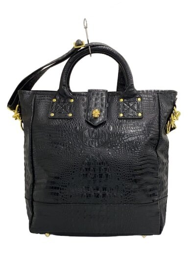 商品画像：cannolo siciliano/2WAYトートバッグ/クロコ型押し/BLK 1