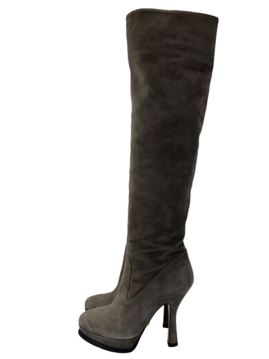 商品画像：ロングブーツ/35/GRY/スウェード 1