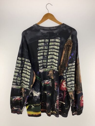 商品画像：長袖Tシャツ/XL/コットン/BLK/総柄 2