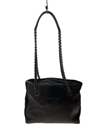 商品画像：チェーンショルダーバッグ/レザー/BLK 1