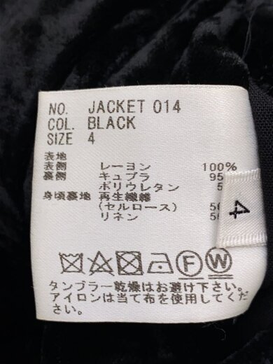 商品画像：HEUGN JACKET/ベルベットジャケット/4/レーヨン/BLK 5