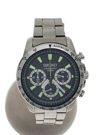 商品画像：クォーツ腕時計/アナログ/ステンレス/BLK/SLV/SS/6T63-00D0 1