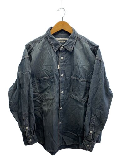 商品画像：長袖シャツ/M/コットン/IDG/無地/258-050-600-8080-1-0 1