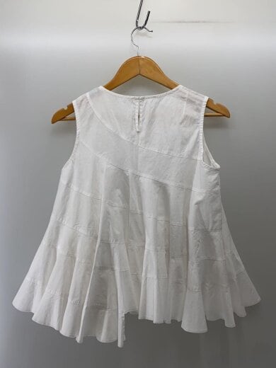 商品画像：ノースリーブブラウス/M/コットン/WHT/無地 2