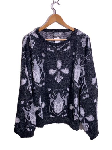 画像：その他ブランド80s/ドイツ/LUOMO/セーター(厚手)/50/ポリエステル/GRY/総柄1