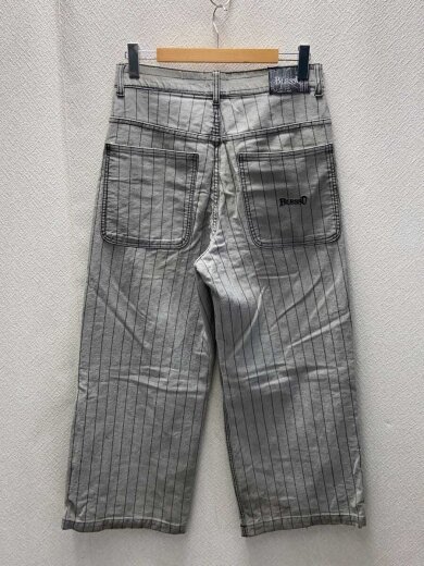 商品画像：BU stripe denim/ワイドパンツ/M/デニム/GRY/ストライプ/BU0088 2