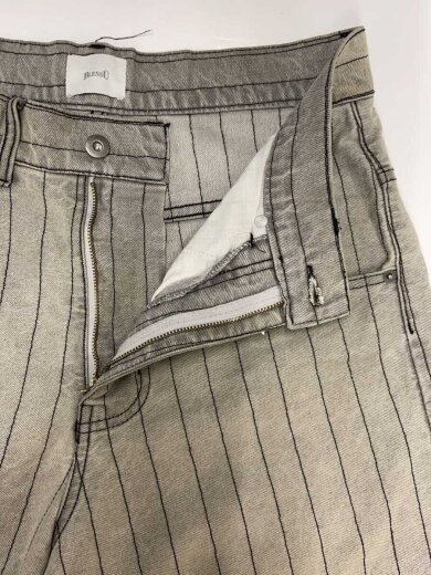 商品画像：BU stripe denim/ワイドパンツ/M/デニム/GRY/ストライプ/BU0088 3