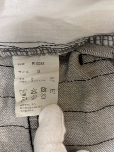 商品画像：BU stripe denim/ワイドパンツ/M/デニム/GRY/ストライプ/BU0088 5