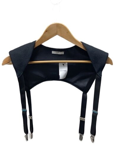 商品画像：25AW/TAN/PADDED KNIT&SATIN SUSPENDERS/ベスト/サスペンダー/BLK 1