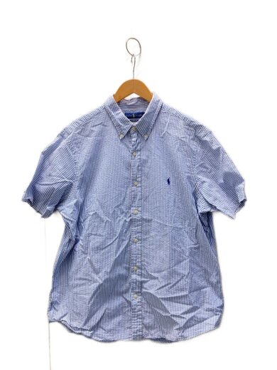 商品画像：シアサッカー/半袖シャツ/XL/コットン/BLU/ストライプ 1