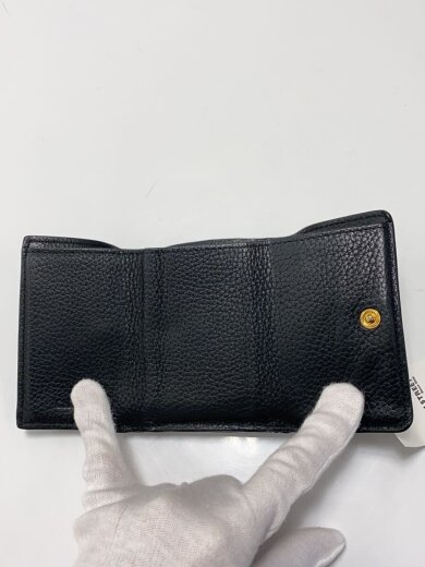 商品画像：SMALL ALPHABET TRI FOLD/3つ折り財布/レザー/BLK/レディース 4