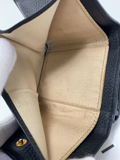 商品画像：SMALL ALPHABET TRI FOLD/3つ折り財布/レザー/BLK/レディース 5