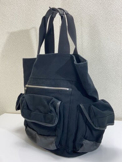商品画像：キャンバス×レザー/トートバッグ/コットン/BLK/YT-I03-081 2