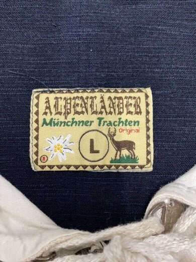 商品画像：ALPENLANDER/チロリアンシャツ/プルオーバー/レースアップ/L/リネン/NVY 3