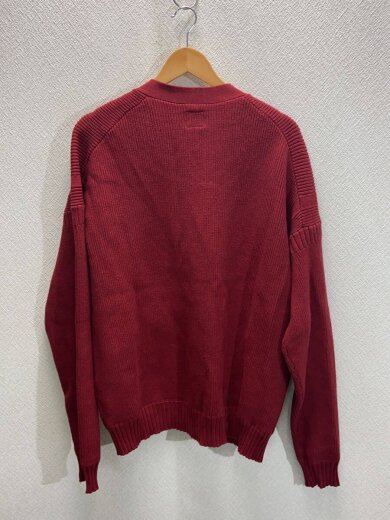 商品画像：フィッシャーマンニットカーディガン(薄手)/L/コットン/RED/無地/HM52582 2