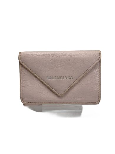 商品画像：ペーパーミニウォレット/3つ折り財布/レザー/PNK/レディース/391446// 1