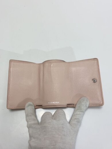 商品画像：ペーパーミニウォレット/3つ折り財布/レザー/PNK/レディース/391446// 4