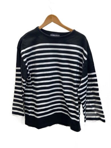 商品画像：七分袖カットソー/40/コットン/BLK/ボーダー 1