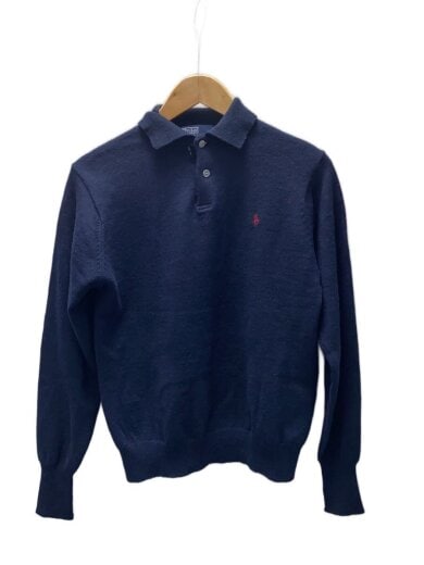 商品画像：90～00s/ニットポロ/ニット・セーター(薄手)/M/ウール/NVY/無地 1