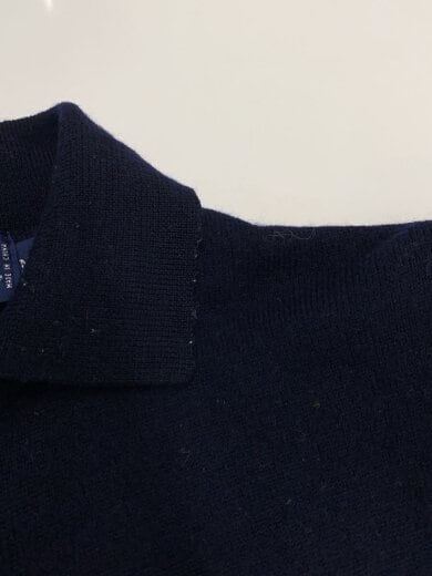 商品画像：90～00s/ニットポロ/ニット・セーター(薄手)/M/ウール/NVY/無地 6