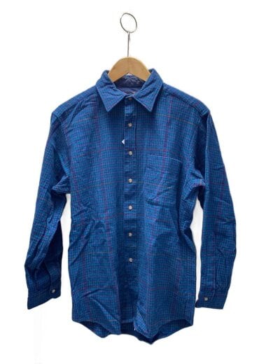 商品画像：70s/長袖シャツ/M/ウール/BLU/チェック// 1