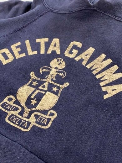 商品画像：推定50～60s/DELTA GAMMA/パーカー/--/コットン/NVY/プリント 4
