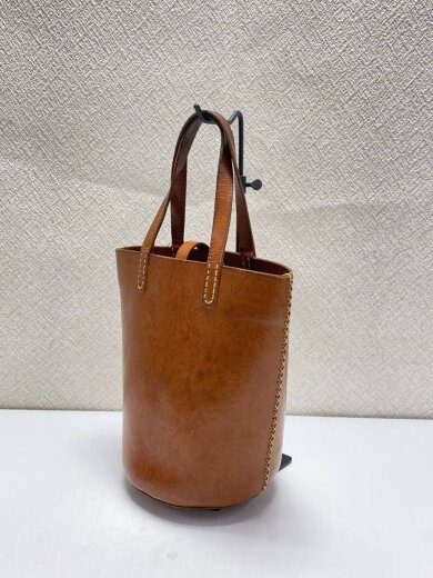 商品画像：バケツ型ショルダーバッグ/レザー/BRW/無地 2