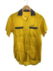 半袖シャツ/S/--/YLW/50s/ボーリングシャツ/オープンカラー