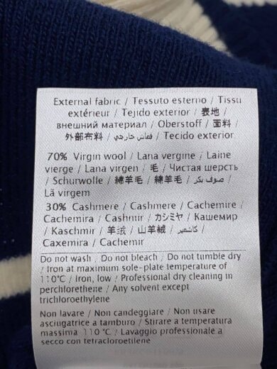 商品画像：ニット・セーター(薄手)/M/ウール/NVY/Vネック/ロゴ 5