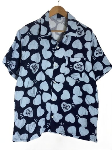 商品画像：半袖シャツ/XL/--/NVY/総柄/HM29SH027/GAUZE SHIRTS 1