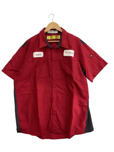 商品画像：半袖シャツ/--/ポリエステル/RED/無地 1