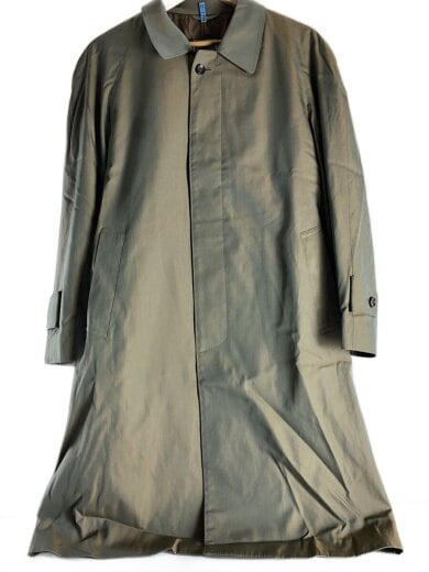 商品画像：ステンカラーコート/M/--/KHK/玉虫/タマムシ/バルカラー/オールド/少々シミ有 1