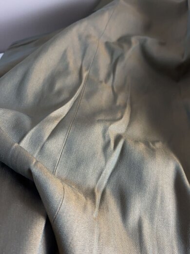 商品画像：ステンカラーコート/M/--/KHK/玉虫/タマムシ/バルカラー/オールド/少々シミ有 5