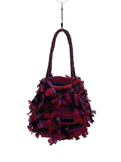 商品画像：トートバッグ/--/PNK/総柄/リボン/編み込み/ハンドバッグ// 1