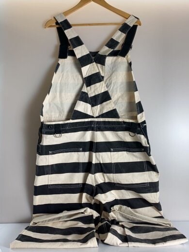 商品画像：mattson’s/オーバーオール/L/WHT/ボーダー/プリズナー/62610/マットソンズ/擦れ 2