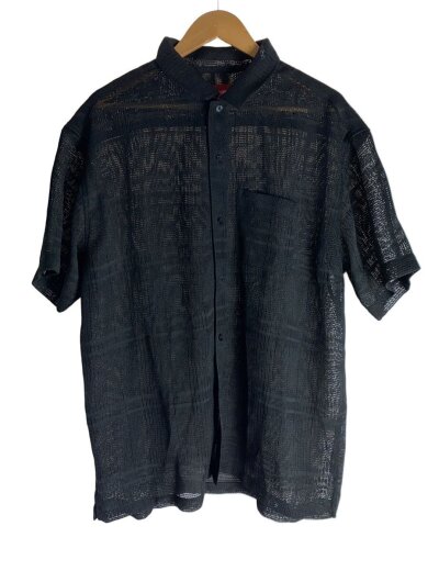 商品画像：23SS/Mesh Stripe S/S Shirt/半袖シャツ/XL/ポリエステル/BLK// 1