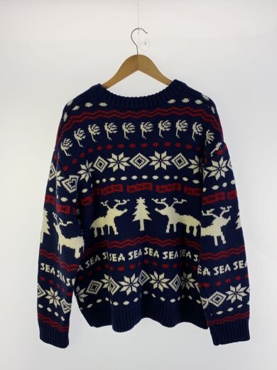 商品画像：ニット・セーター(厚手)/L/--/NVY/総柄/WDS-XXX-21A-03// 2