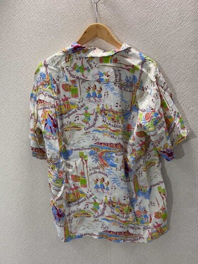画像：SUN SURFアロハシャツ/L/レーヨン/WHT/総柄/ss392262