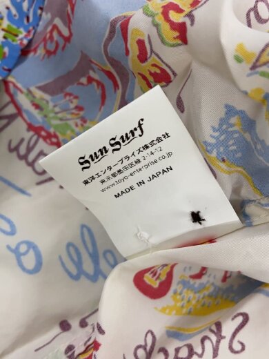 画像：SUN SURFアロハシャツ/L/レーヨン/WHT/総柄/ss392264