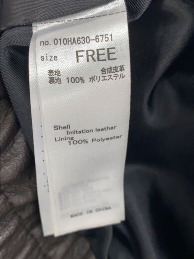 商品画像：レザージャケット・ブルゾン/FREE/フェイクレザー/BLK/無地 4