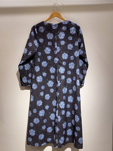 商品画像：長袖ワンピース/FREE/ポリエステル/BLK/花柄/41-01-OP-014-18-2 2