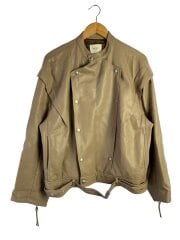 RETRO FAKE LEATHER JACKET/FREE/フェイクレザー/BEG/01120630200