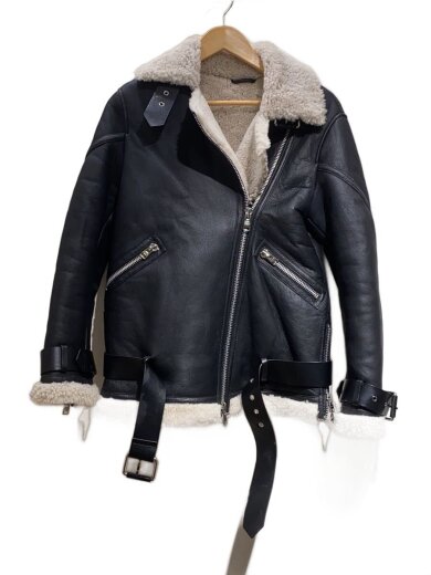 商品画像：ムートンジャケット/XS/羊革/BLK 1