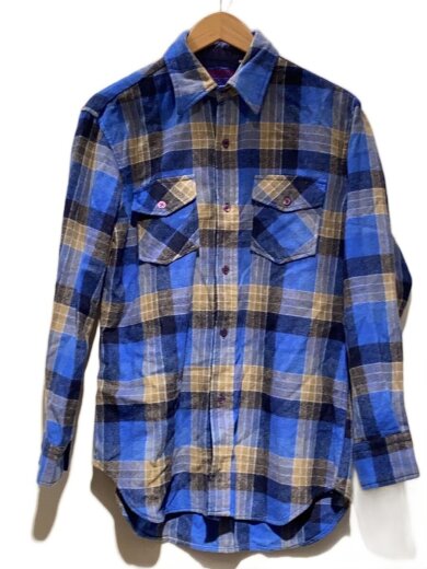 商品画像：PONDEROSA/長袖シャツ/M/ウール/BLU/チェック 1