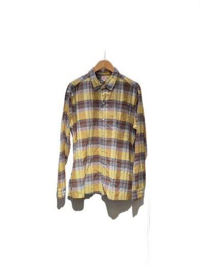 商品画像：長袖シャツ/XL/コットン/YLW/チェック/120-231-02 1