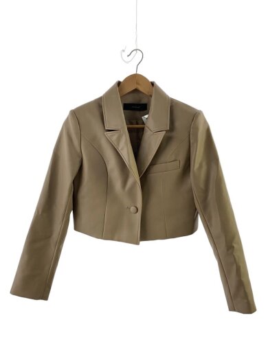 商品画像：クロップドジャケット/S/フェイクレザー/BEG/CCKA0357 1