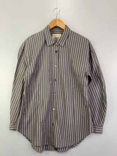 商品画像：長袖シャツ/--/コットン/GRY/ストライプ/25-050-370-0900-3-0 1