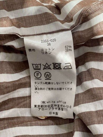 商品画像：長袖シャツ/38/コットン/BRW/ストライプ/23SS-020 4